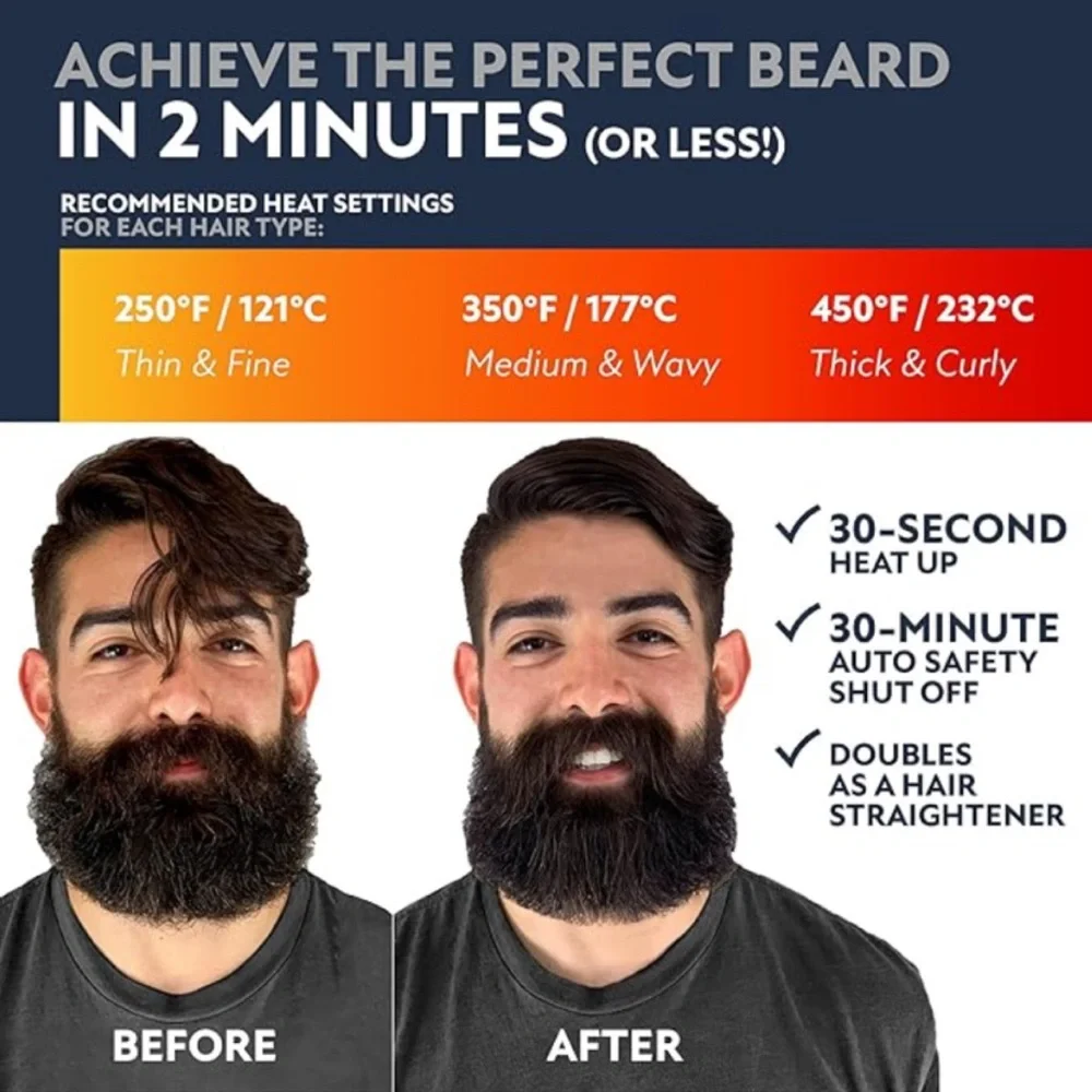 Arkam Beard Straightener For Men Ionic Beard Straightenening Comb Anti-Scald